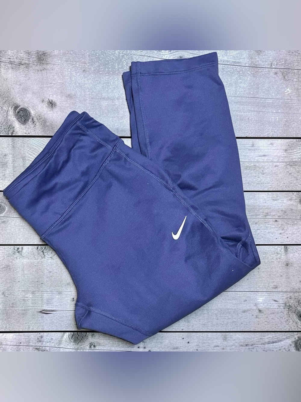 Nike Power Epic Run Crop Tights Purple Dri-FIT Running Leggings Women’s M